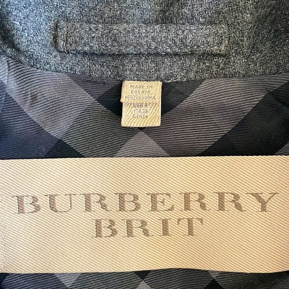Burberry Brit Funnel Neck Wool Cashmere Trench Coat - Picture 5 of 9